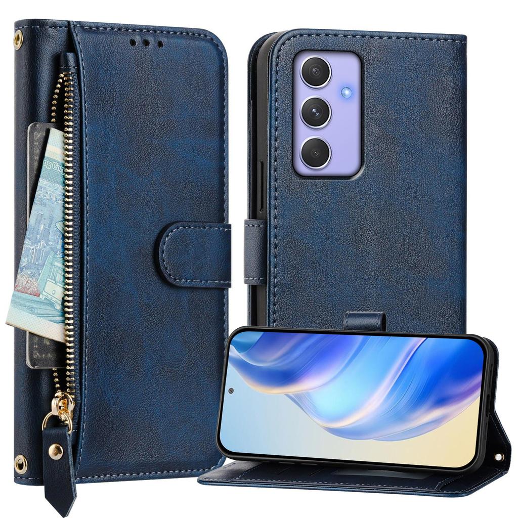 Чехол для Samsung Galaxy A54 5G с карманом на молнии, несколькими слотами для карт, кожаная обложка для телефона
