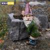 Creative Urinating Gnome Statue Resin Crafts White Bearded Old Man Dwarf Sculpture Christmas Garden Courtyard Decoration