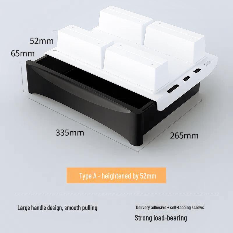 Punch-Free Under-Desk Invisible Storage Drawer for Desk Organization and Stationery