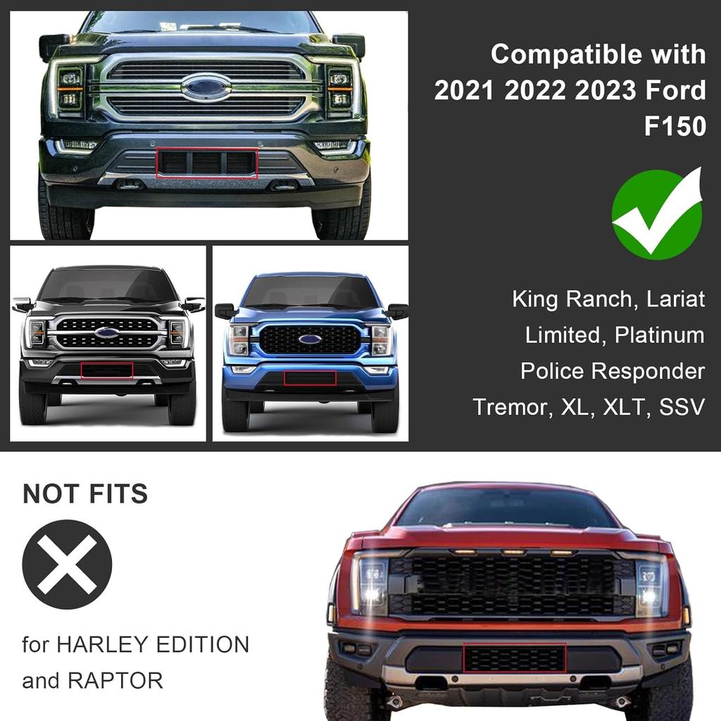 Compatible For Bumper Guard Pad Cap Erts End Cover    Ford F150 F-150 ML3Z-17E810-AA ML3Z-17E811-AA Left Driver & Right Passenger Side