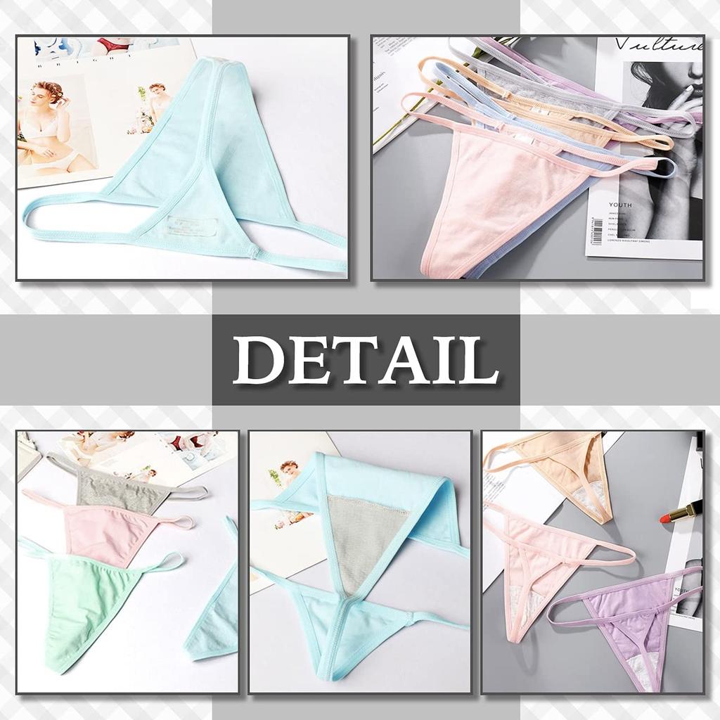 CHROME CRANE Solid Sexy Cotton LW106 Women's T-Back, Color, Panties, Underwear, (02.Rose)