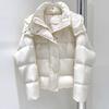 2024 Зимняя куртка-пуховик женская свободная модная утолщенная короткая 90% белая теплая куртка на утином пуху
