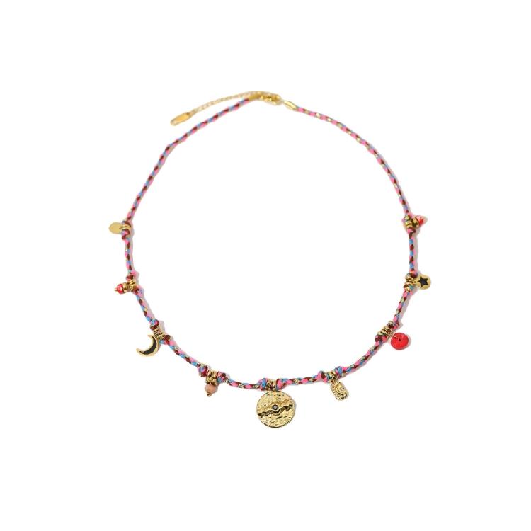 Элегантное ожерелье-подвеска Луна и Звезда с регулируемой длиной. Уникальное украшение на шею, подходящее для любых модных образов.