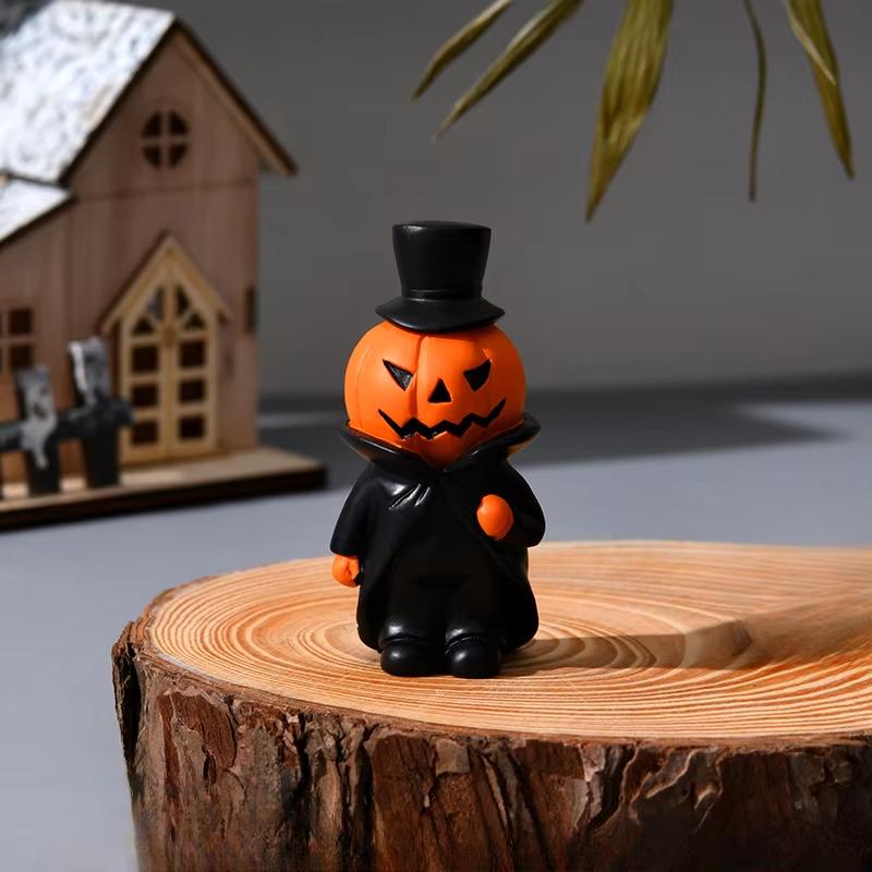 Halloween Fun Pumpkin Festival Party Home Desktop Atmosphere Decoration Ghost Witch Doll Festival Ghost Doll Mini Resin Ornament
