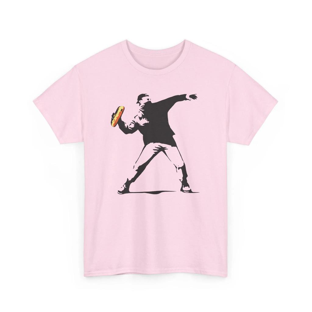 Banksy Inspired Protest Men Shirt: Sandwich Thrower, Graphic T Shirts Retro Streetwear High-quality Washington DC Activist Tee