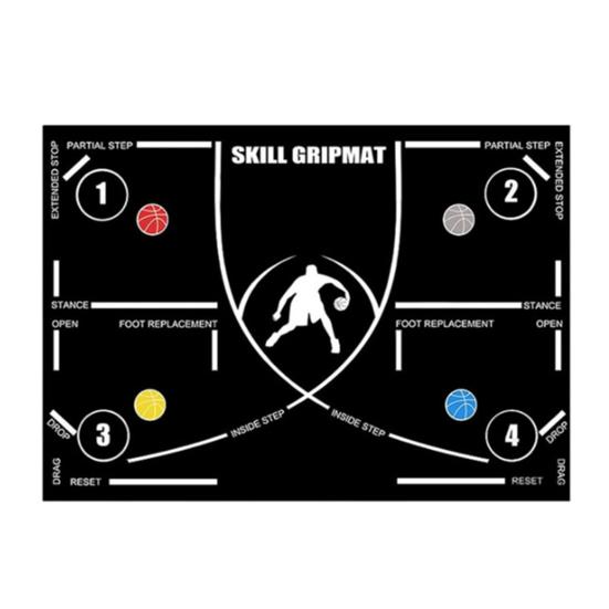 Баскетбольный тренировочный мат для работы ног, нескользящий, с низким уровнем шума, тренировочный мат для баскетбольной системы, тренировочный мат для ловкости и работы ног для тренировки дриблинга дома