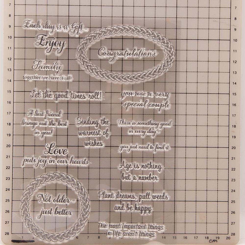 Счастливого Рождества Прозрачные силиконовые штампы DIY Скрапбукинг Альбом Бумажная открытка Цветок С Днем Рождения Поздравление Слово Письмо
