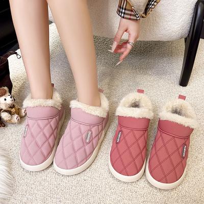 Обработка хлопковой обуви на заказ женские зимние бархатные ботильоны на каблуке теплые толстоподошвенные водонепроницаемые и нескользящие ботинки на мягкой подошве