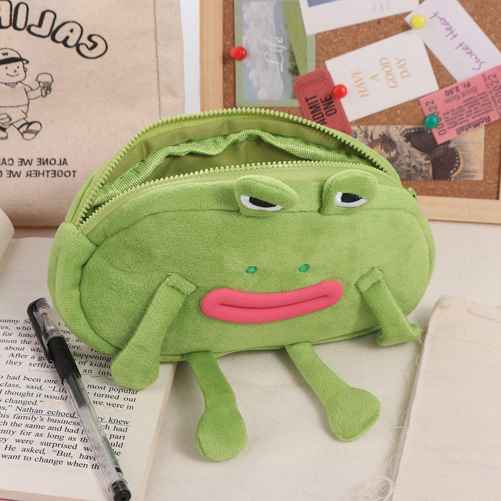 Desktop Organizer Big Mouth Frog Pen Bag Large Capacity Pencil Bag Stationery Pouch  Stationery