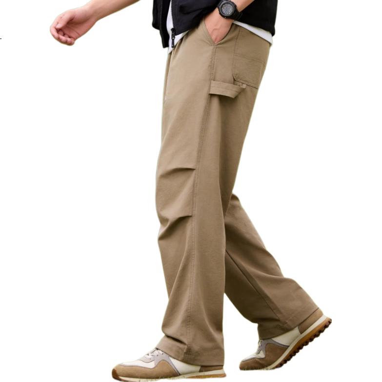 GEVAERT Quick-Dry Casual Pants Men's Trousers Summer Lightweight Loose Straight-Leg Versatile Drawstring Paratrooper Pants