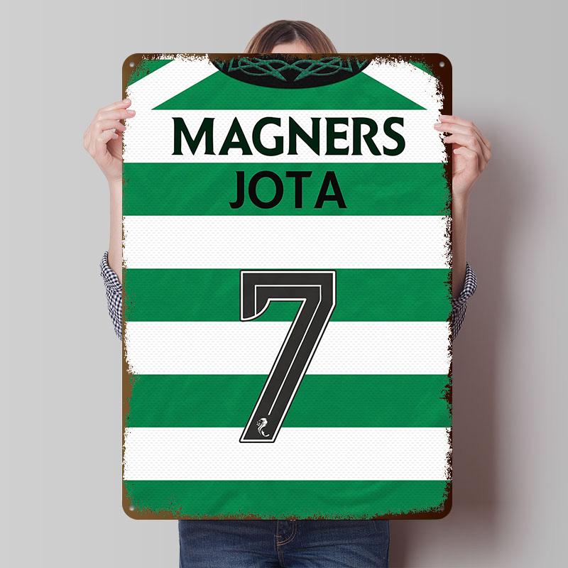 Magners Jota Кельтская Футбольная Джерси Металлический Постер Индивидуальное Настенное Искусство Ретро Винтажные Жестяные Таблички для Мужской Пещеры Офисного Декора Дома