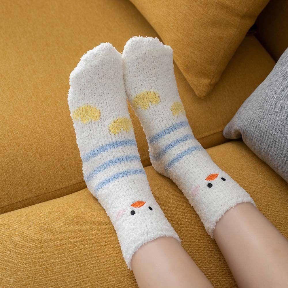 Socks Animal Print Simple Cute Floor Socks Mid-tube Socks Coral Fleece Socks Female Hosiery