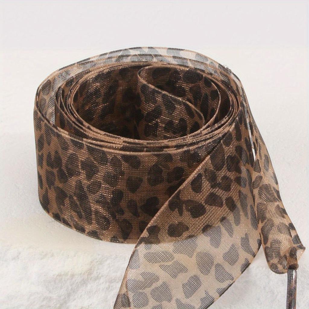 Organza Shoelaces, 1 Pairs and 2 Pairs Fashionable Satin Ribbon Shoelaces, Leopard Print Pattern Ribbon Yarn Lace Shoelaces