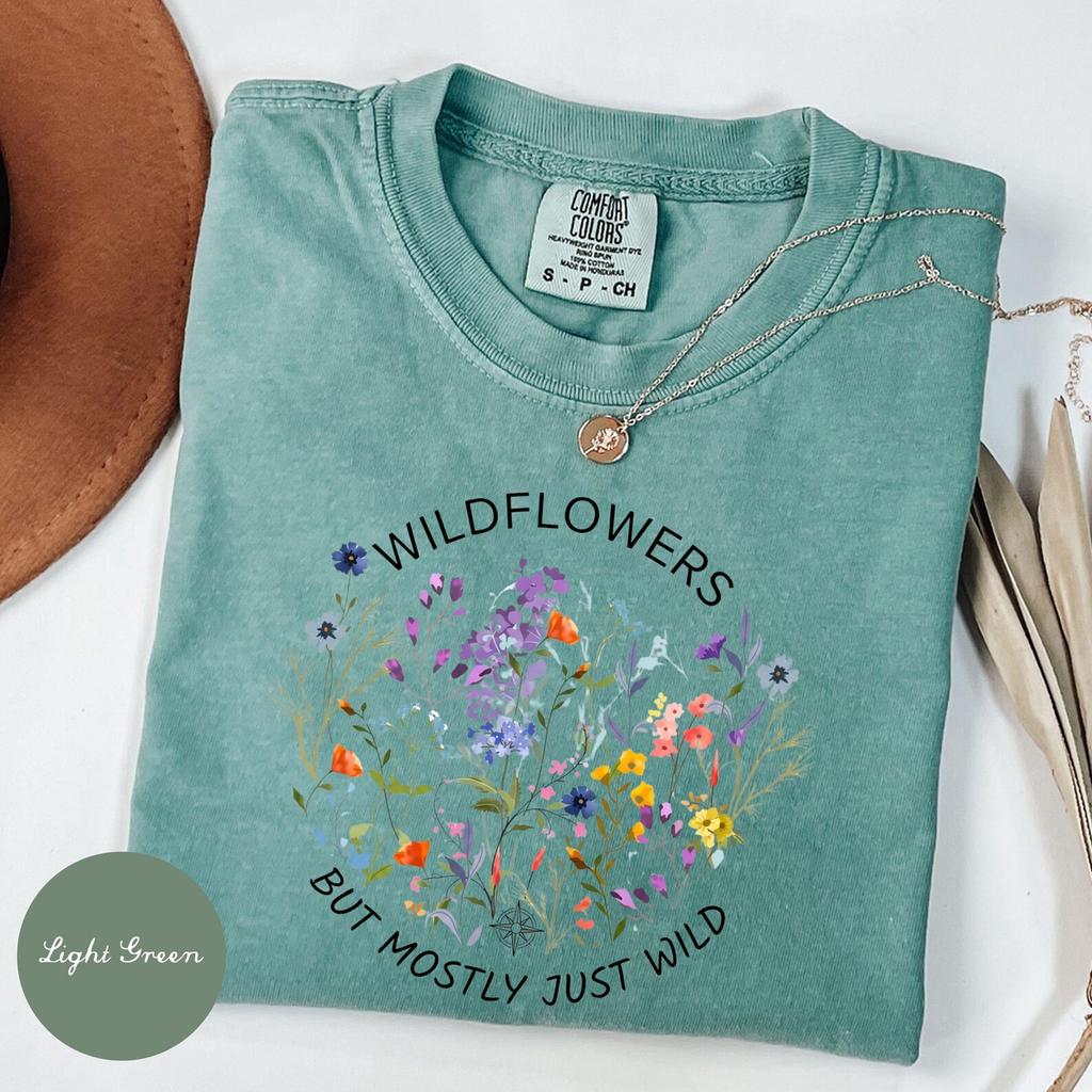 Vintage Pressed Flowers Shirt Comfort Colors®, Gift For Gardener Boho Cottagecore Tshirt Botanical Floral Tee Wildflowers shirt