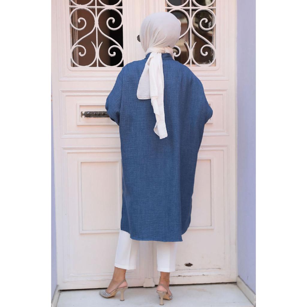 Коричневая туника-хиджаб на пуговицах 663х