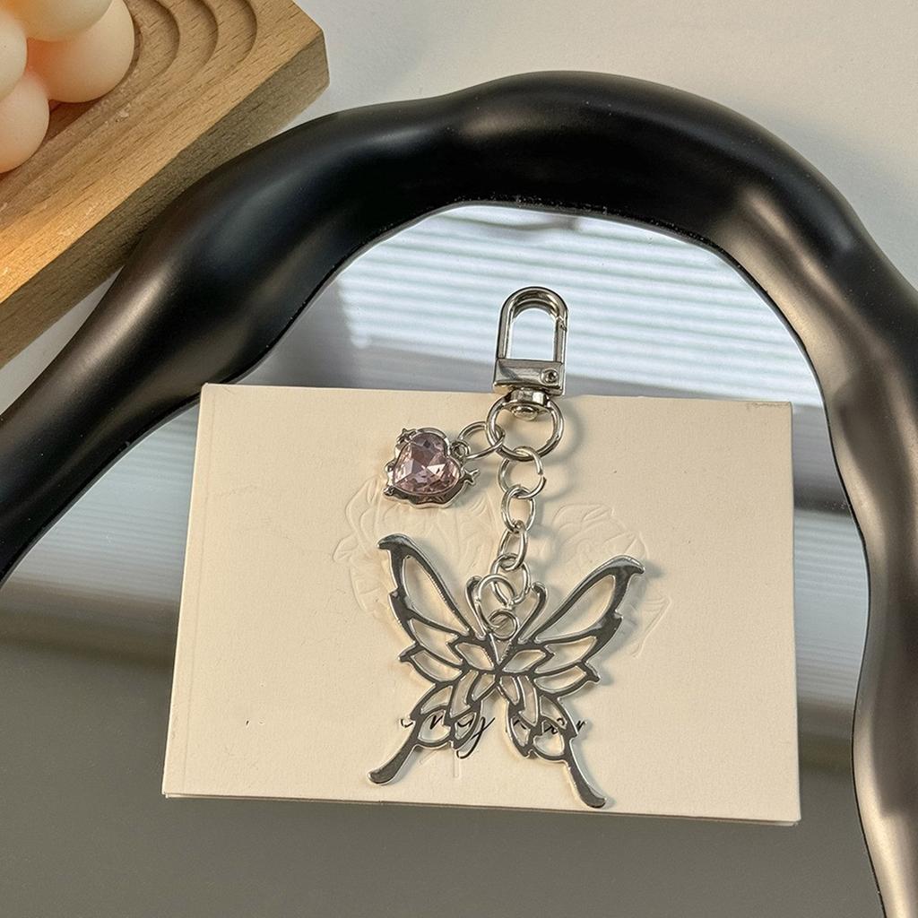 Fashionable Sturdy Alloy Butterfly Bowknot Keychain Charm Pendant Craft Supplies for Phone and Bag Accessories