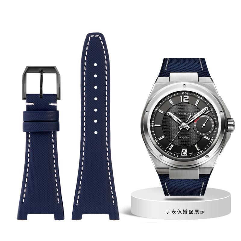 Нейлоновый кожаный ремешок для часов IWC Engineer, ремешок с вырезом, серия IW500501 IW378507 IW322703, черный спортивный холщовый ремешок для часов