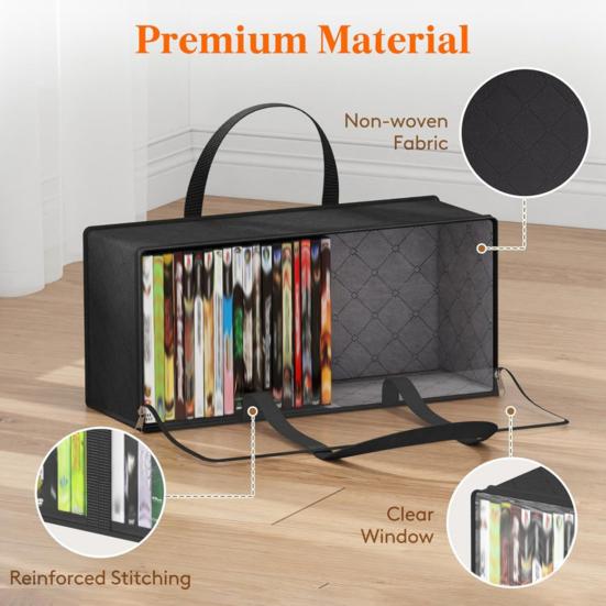 Сумка для хранения книг с ручкой, застежка-молния, большая вместимость, прозрачная