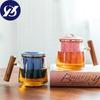 Креативная термостойкая стеклянная чашка с керамическим фильтром и крышкой, офисное ситечко для чая, пара, простая кружка для воды, посуда для напитков