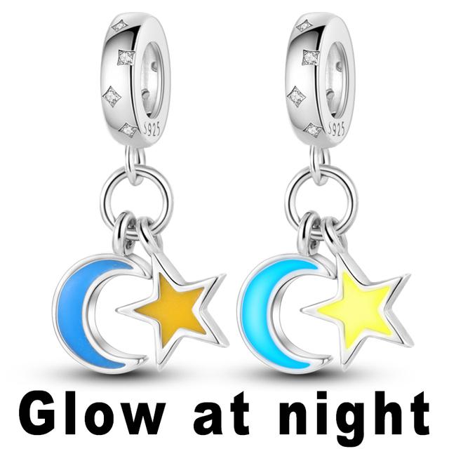 925 Серебряная бусина в виде совы, подходящая для браслета, медовая пчела, подвеска-подвеска со звездой для мальчиков и девочек, подвески-клипсы
