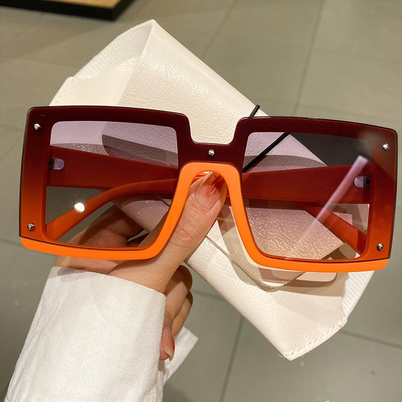 Oversize Square Men Women Sunglasses Fashion Vintage Mirror Shades Eyewear Luxury Brand Designer UV400 Goggle Sun Glasses