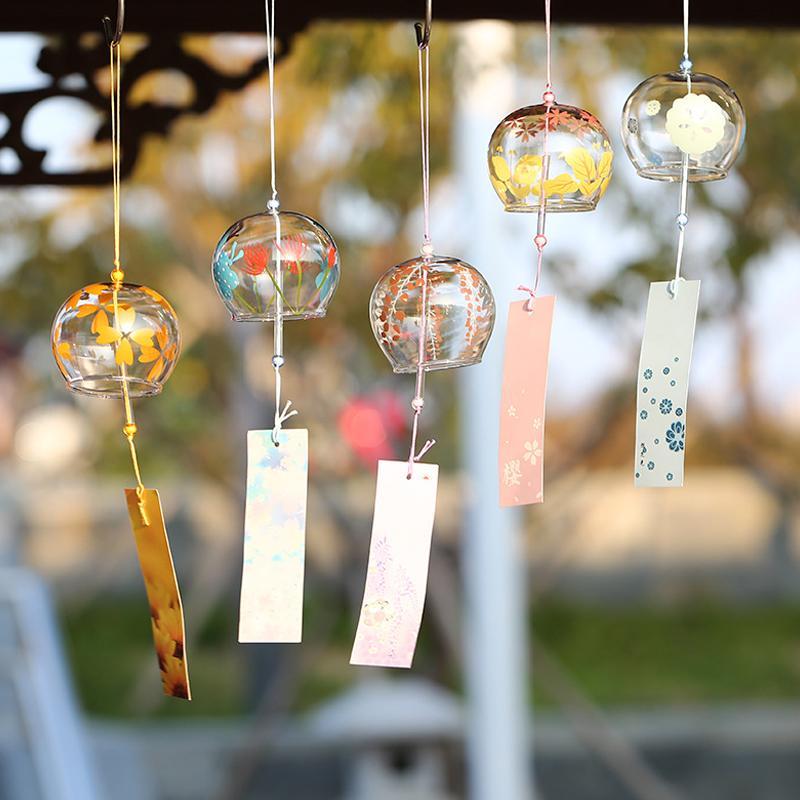Japanese Wind Chimes Glass Wind Bell Home Garden Decor Hanging Ornament Wind Music Bell Wall Outdoor Decor Campanas De Viento