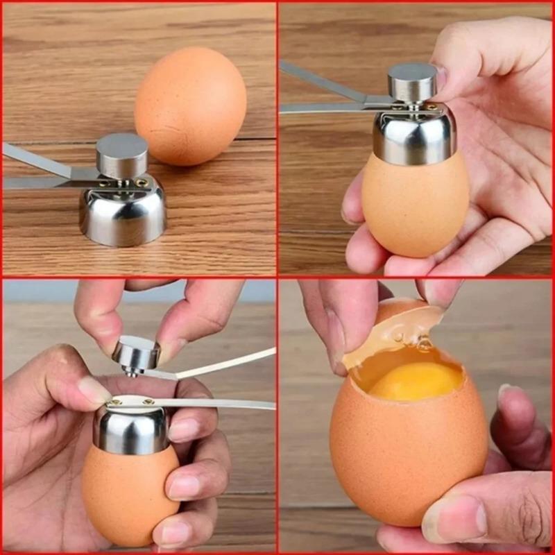 NEW Eggshell Topper Cutter Stainless Steel Egg Cracker Opener Remover Stonego Kitchen Tools 2