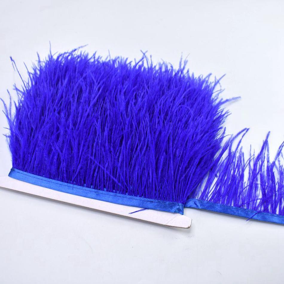 1M 8-10cm White Feathers Ostrich Plume Trim Wedding Crafts DIY Natural Feather Ribbon Sewing Party Handmade Headdress Carnival