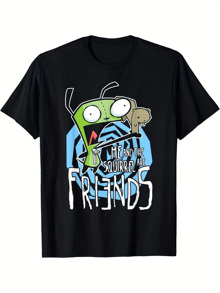Invader Zim G.I.R Me And The Squirrel Are Friends Funny100% Cotto T-shirt