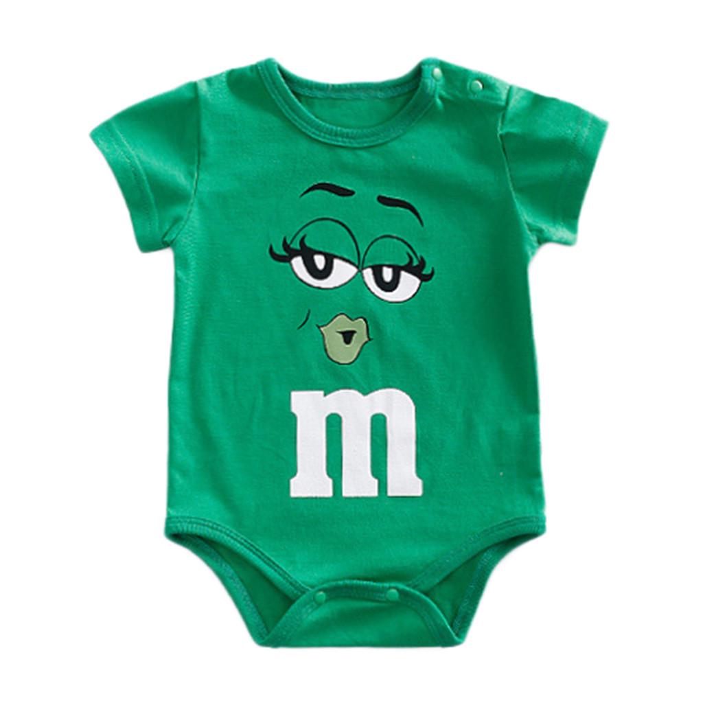 Модные милые боди M&M с коротким рукавом для мальчикови девочек