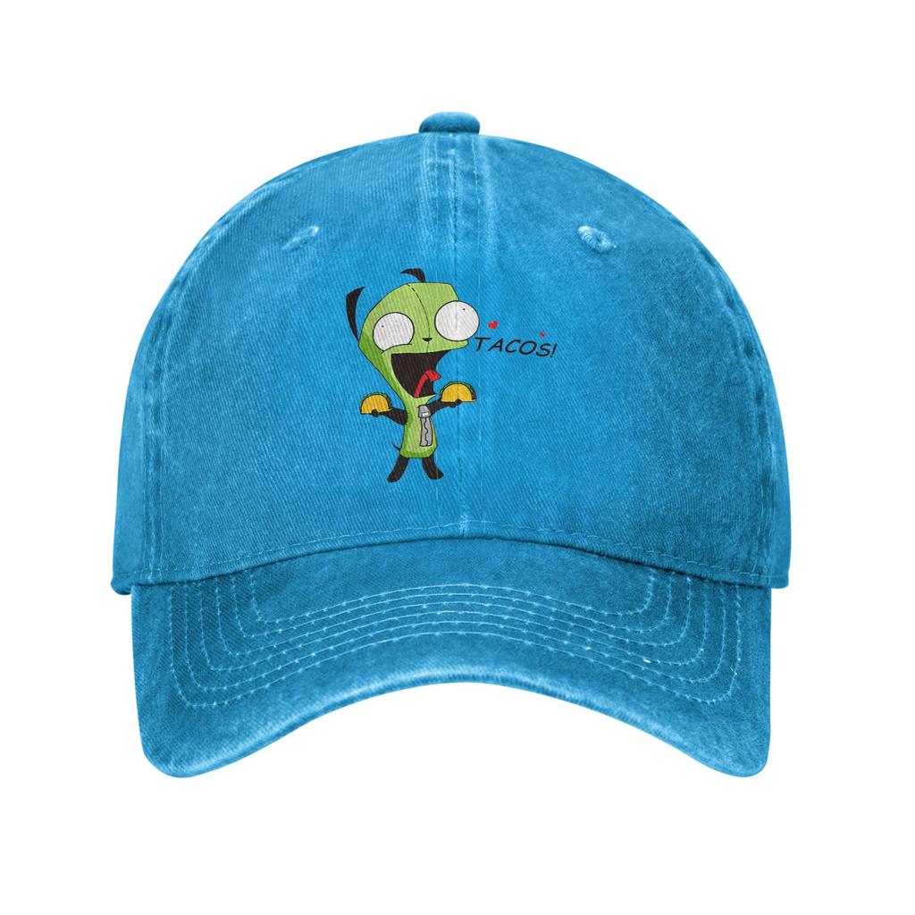 Винтажная Бейсболка Gir Loves Tacos Invader Zim Унисекс Женская Потертая Джинсовая Кепка Snapback Для Активного Отдыха Регулируемые Кепки