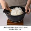 HARIO 2-3 cup rice pot with glass lid, visible inside, heat-resistant glass, ceramic, made in Japan GNR-200-B-W