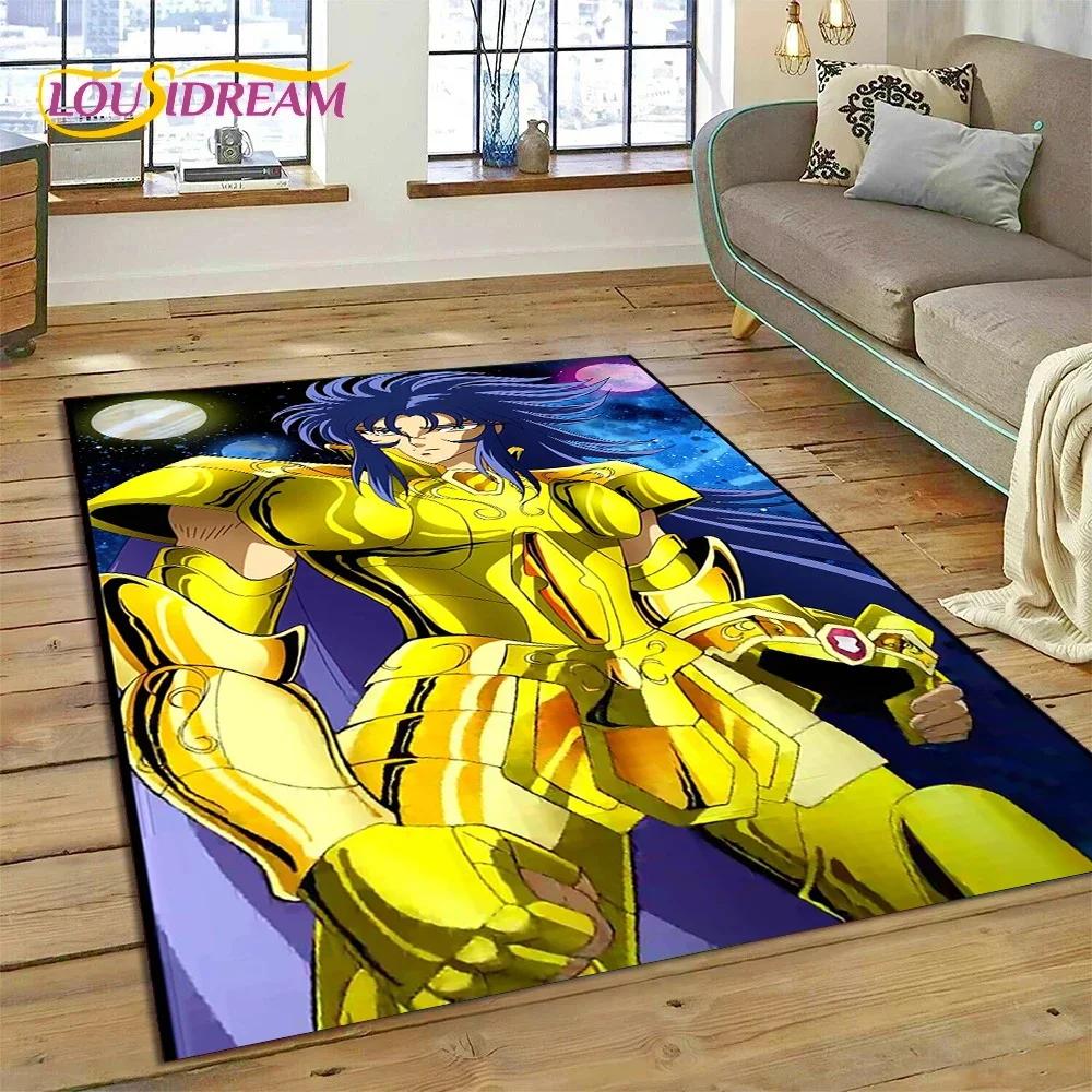 Мультяшный ковер-коврик Saint Seiya 3D Ретро Аниме для Спальни Гостиной Домашнего Дивана, Детская Игра Большой Декор Напольный Коврик