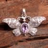 Подвеска с кристаллами, Подвеска Рейки, Серебряная подвеска, Ювелирные изделия ручной работы, Ювелирные изделия с бабочками, Ювелирные изделия с драгоценными камнями, Подвеска с аметистом
