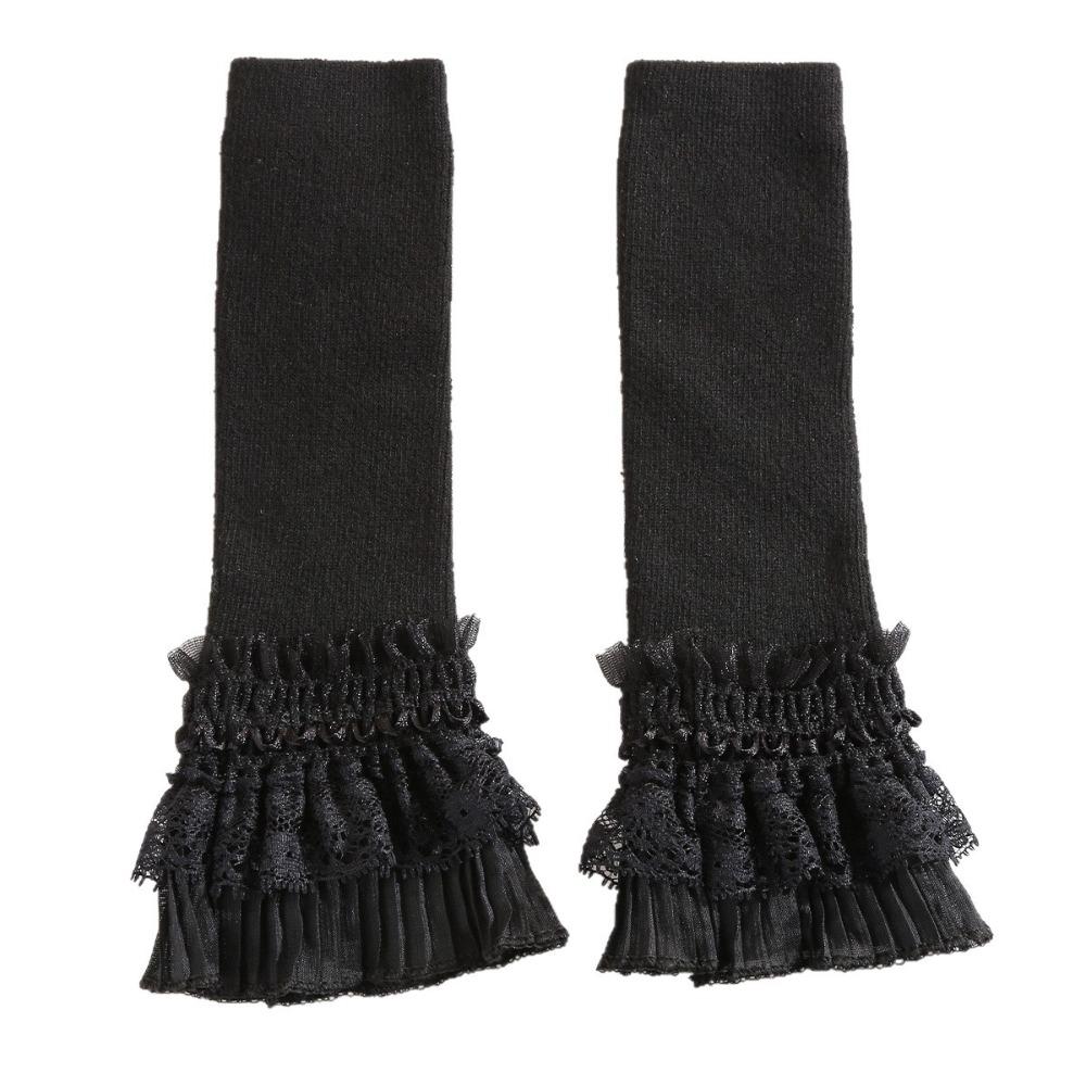 Lace Ruffles Lace Sleeves Knitted Lace Wrist Cuffs Vintage Arm Covers for Women