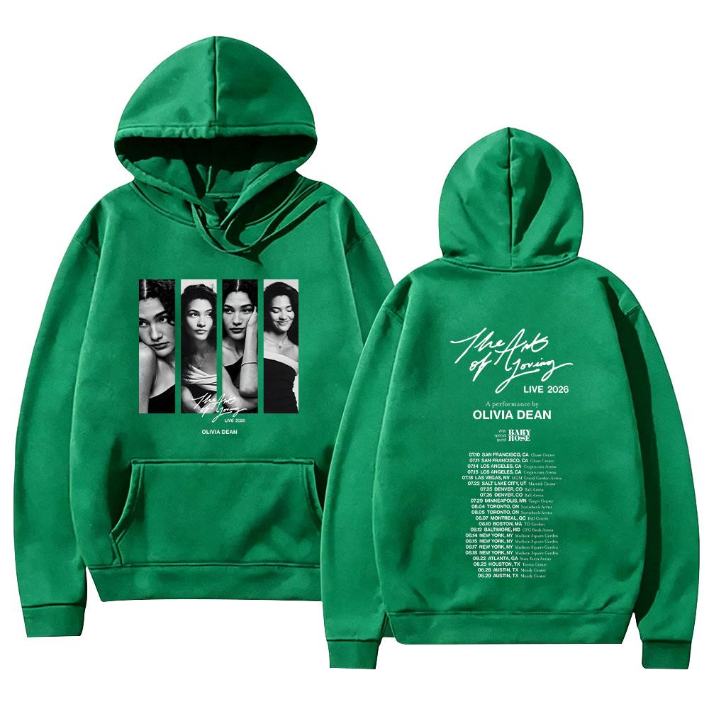 Olivia Dean The Art of Loving LIVE 2026 New Tour Dates Hoodies Y2K Aesthetic Print Pullovers Women Men Fashion Casual Sweatshirt