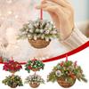 Flower Basket Acrylic Christmas Pendant Garland Hanging Accessories Hanging Basket Hanging  Gift