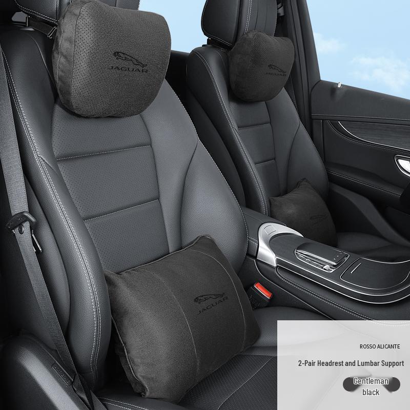 Дышащие подголовники с поддержкой шеи из замши для автомобильных сидений Jaguar XEL/XFL/F-PACE
