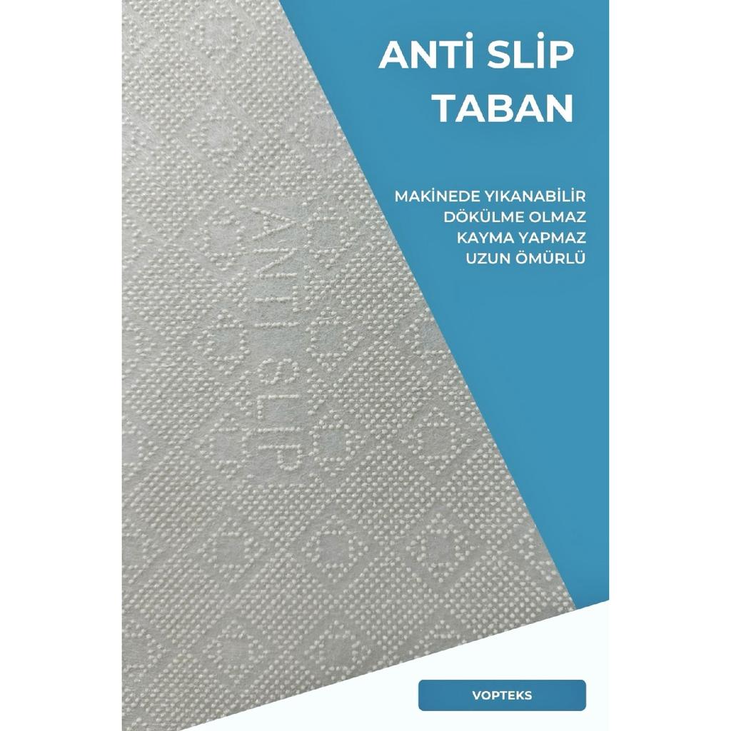 Water Absorbent Bath Mat Sponge Filled Triple Machine Washable Mink Gray Bathroom Set