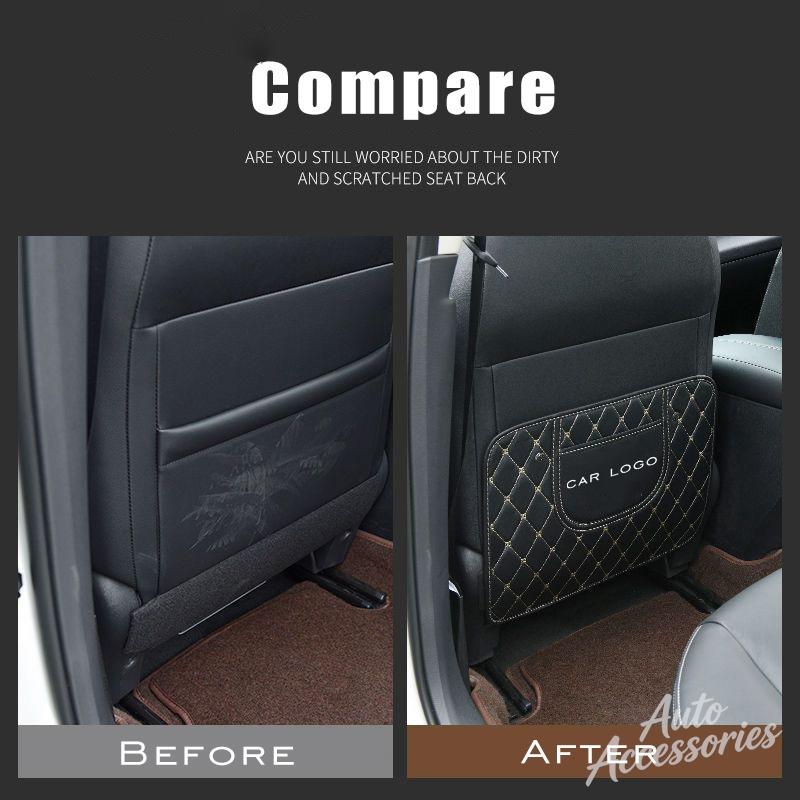 AAAPO1 Car Seat Back Protector Mat Leather Prevent Dirty Anti Kick Pad For BMW X1 X3 X4 X5 F15 F16 G30 7 Series G11 F48 F39 520 525 F30