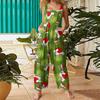 Women's Casual Loose Jumpsuit Christmas Print Wide Leg Jumpsuit Sleeveless With Pockets
