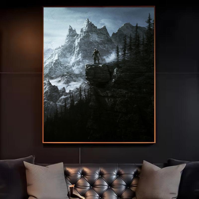 S-Скайрим Постер The Elder S-Scrolls V HD арт липкий на стену водонепроницаемый дом гостиная спальня бар эстетичное украшение