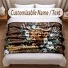 Winter Theme Soft Blanket Personalized Custom Name Text Print Warm Blanket Home Sofa Bedroom Decor