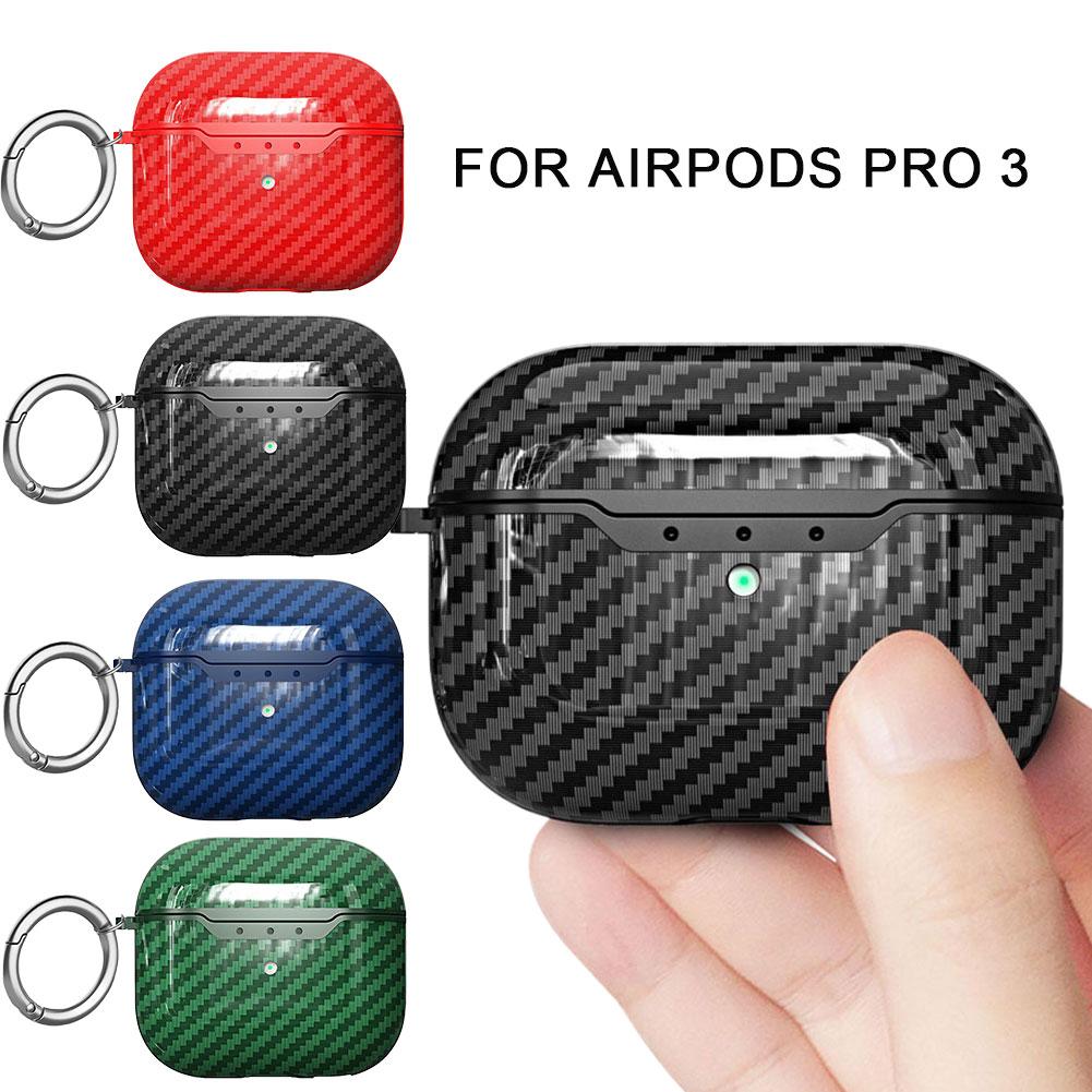 Для Airpods Pro 3-го поколения Bluetooth-наушников Чехол Ударопрочный Волокно Углеродное ТПУ Текстура Чехол Наушников Мягкий
