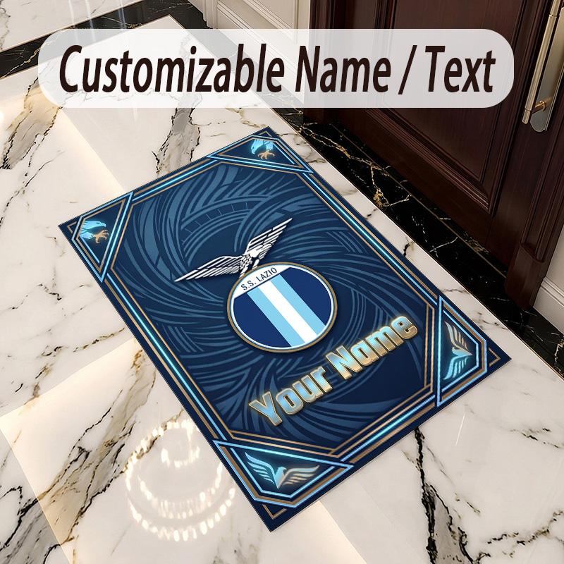 Crystal Velvet Rug Lazio FC Print Custom Name Text Floor Mat Home Decor