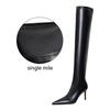 European and American Style Simple High Heel Pointed Elastic Lycra Sexy Slim Over Knee Boots
