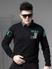 European-Style Fake Two-Piece Round Neck Sweater for Men, Spring and Autumn Trendy Brand Bear Print Knit Pullover Men's Base Layer Shirt