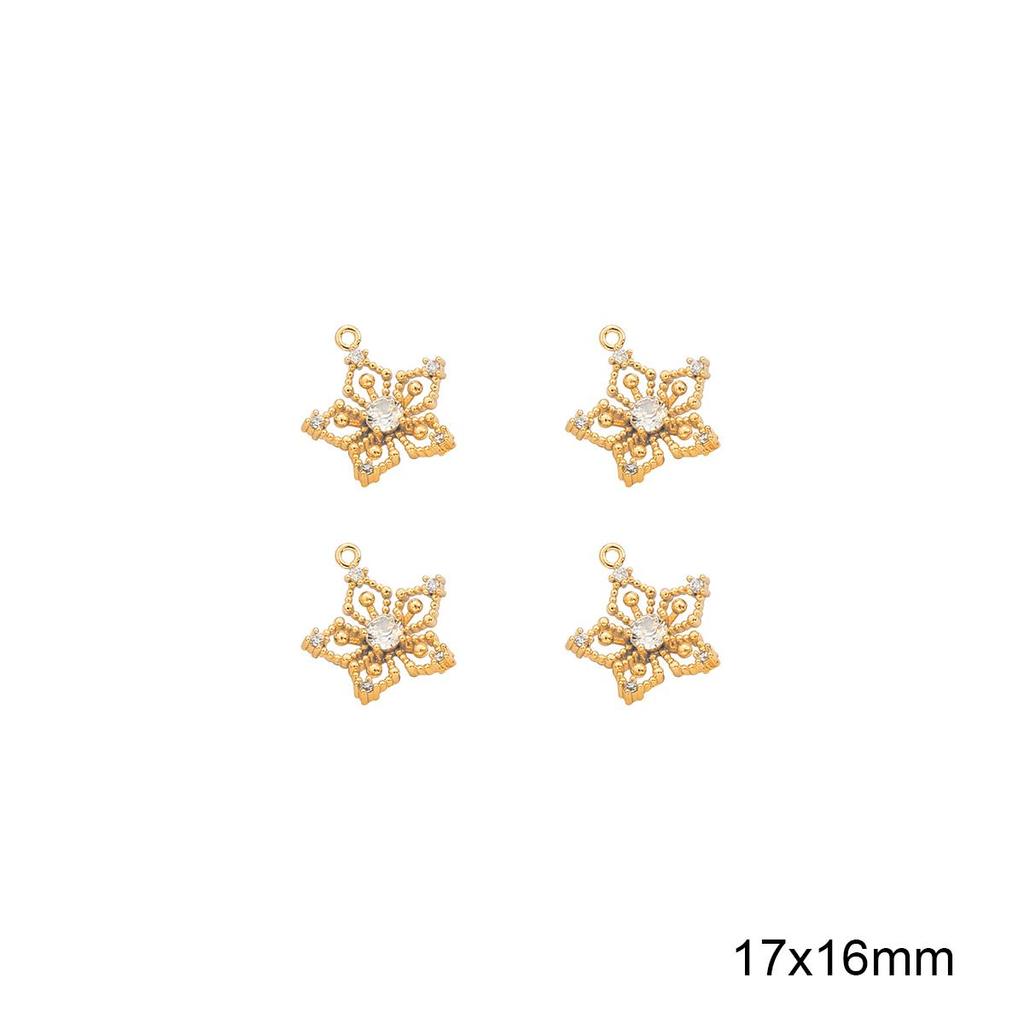 Медные пятилепестковые цветы, подвески, подвески со стразами, сделай сам, для женщин, принадлежности для изготовления сережек