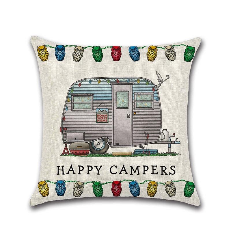 Декоративная наволочка на подушку-плед для дивана Happy Campers, идеально подходящая для домашнего декора