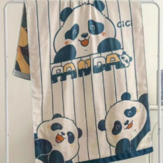 Extra Large Cotton Gauze Cartoon Bath Towel - Soft, Quick-Drying for Adults & Kids